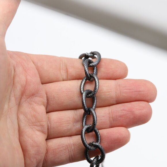 Thick Black chain Choker Necklace Adjustable - Picture 5 of 12